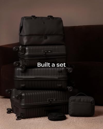 Coolife 6 Piece Travel Set: 3 Suitcases, Duffel, Organizer, Pop-Up Hamper - color: Black, size: 6-Piece Set
