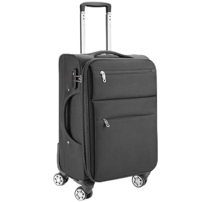 VJI 29" Carry-On Softside Expandable Suitcase with Spinner Wheels, Black - size: 29 Inch