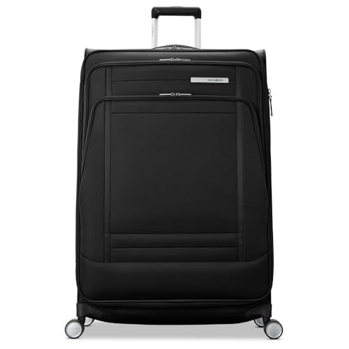 Samsonite UpLIFT Lightweight Large Checked Softside 3-Piece Luggage Set with Spinner Wheels - Expandable - Airline-Approved, Polyester Soft Suitcase for Ultra Light Travel - Black - color: Black, size: 3-Piece Set (CO/MD/LG)
