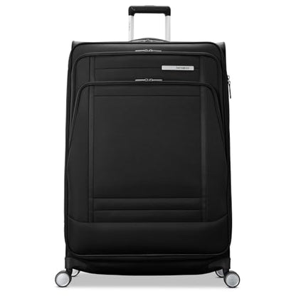 Samsonite UpLIFT Lightweight Large Checked Softside 3-Piece Luggage Set with Spinner Wheels - Expandable - Airline-Approved, Polyester Soft Suitcase for Ultra Light Travel - Black - color: Black, size: 3-Piece Set (CO/MD/LG)