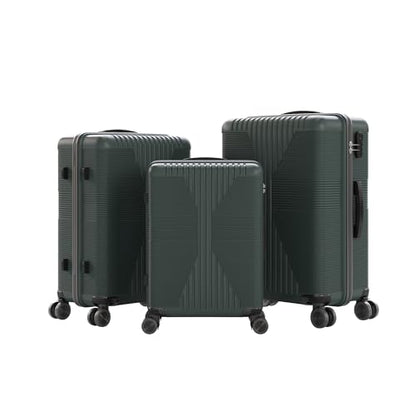Karl home PP Hard Case Luggage Sets 3 Piece, Black, 20"/24"/28" - color: Dark Green, size: 3 Piece Set (20in/24in/28in)