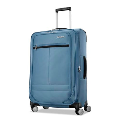 Samsonite 2-PC Soft-Sided 21/25” (Carry-On & Medium Checked), Lightweight Expandable Element Luggage Set: 2 Front Pockets & Side Pocket, Four Spinner Wheels, Adjustable Handle, Durable- Captains Blue - color: Captains Blue, size: 2-Piece Set (21/25)
