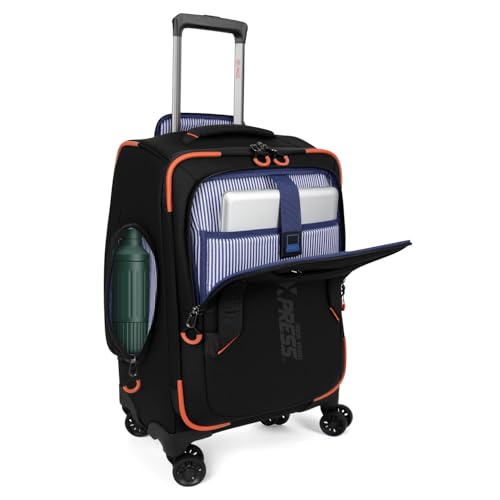 22" Softside Upright Luggage w/Front Open,Waterproof - color: Black, size: Carry-On 22-Inch