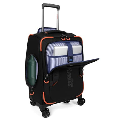 22" Softside Upright Luggage w/Front Open,Waterproof - color: Black, size: Carry-On 22-Inch