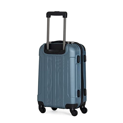 Kenneth Cole REACTION Out of Bounds Lightweight Hardshell 4-Wheel Spinner Luggage, Granite Blue, 24-Inch Checked - color: Granite Blue, size: 24-Inch Checked
