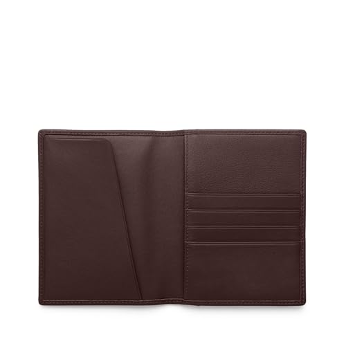Leatherology Deluxe Passport Cover – Leather Travel Wallet with Card Slots, Pockets & Cash Storage | Leather Travel Wallet with 4 Card Slots, 2 Side Pockets, Cash & Boarding Pass Storage - color: Brown
