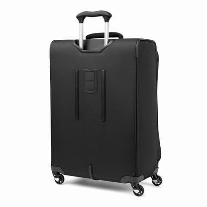 Travelpro Maxlite 5 Softside Checked Luggage Spinner, Black, 25-Inch | Medium Checked Suitcase, Expandable With 4 Wheels, Lightweight & Versatile Travel Design, Men & Women - color: Black, size: Checked-Medium 25-Inch