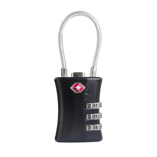 Suitcase Locks TSA Approved, Small Padlock Combination, TSA Locks for Luggage, Combo Travel Padlock with Code for Backpack, Gym Locker, Ammo Can, Gun Case, Bag Zipper, Box (Black) - color: Black
