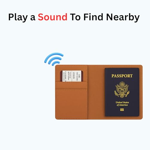 Travel Passport Holder, Wireless Charging Tracker, iOS Only – Black - color: Black