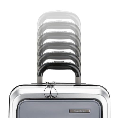 Samsonite Octiv Lightweight Hardshell 21-Inch Pro Carry-On Luggage - Durable & Impact Resistant, 360° Aero Trac Spinner Wheels, Adjustable Handle, Expandable Suitcase, TSA Approved Lock - Silver - color: Aluminum Silver, size: Front Pocket Carry-On 21 inc