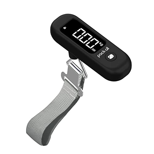 pack all Digital Luggage Scale for Travel, 110Lbs Capacity, 0.1Lb Precision - color: Black