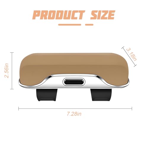 Zipelo 7.09 x 2.56 Inch Car Sun Visor Sunglasses Case, Beige - color: Beige