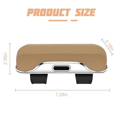 Zipelo 7.09 x 2.56 Inch Car Sun Visor Sunglasses Case, Beige - color: Beige