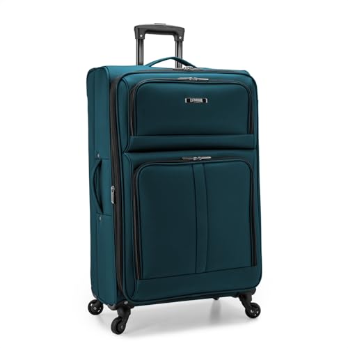 U.S. Traveler Anzio Softside Expandable Luggage with Spinner Wheels, Teal, 2-Piece Set (22/30) - color: Teal, size: 2-Piece Set (22/30)