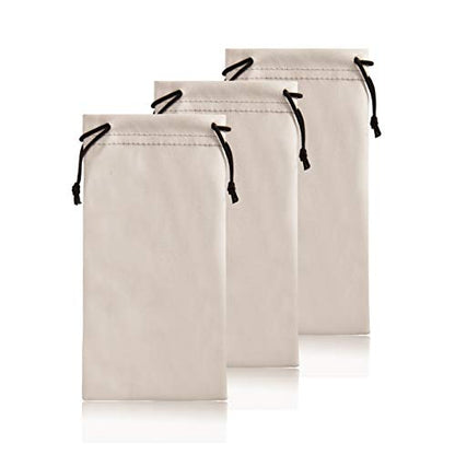 TRIUMPH VISION Glasses Case Soft Eyeglass Case Sunglass Pouch Cloth 3 Pack - color: Grey