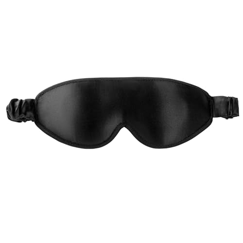 ALASKA BEAR Luxurious Silk Eye Mask with Deep Contour Molded Cups for Beauty Sleep & Lashes Extensions, 3D Zero Pressure Sleeping Eye Cover with Easy-to-Adjust Strap - color: Black_concave Eyecups