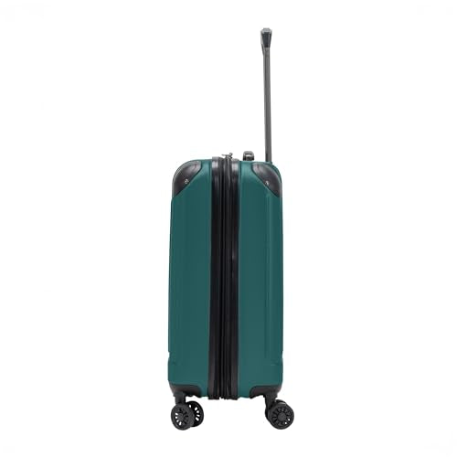 Flying Axis Collection Lightweight Hardside Expandable 8-Wheel Spinner Luggage, Midnight Turquoise, 20-Inch Checked - color: Midnight Turquoise, size: 20-Inch Carry On