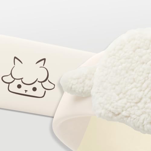 White Faux Lamb Fleece Sleep Mask Allergy Free Full Wrap Eye Cover - color: White