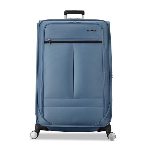 Samsonite 2-PC Soft-Sided 21/29” (Carry-On & Large Checked), Lightweight Expandable Element Luggage Set with 2 Front & 1 Side Pocket, Four Spinner Wheels, Adjustable Handle, Durable- Captains Blue - color: Captains Blue, size: 2-Piece Set (21/29)