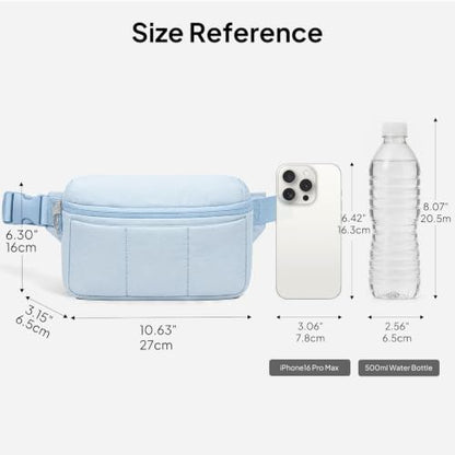 TOPEAST Fanny Pack for Women 3.5L Waist Pack with Water Bottle Holder, Light Blue - color: Baby Blue