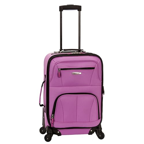 Rockland Pasadena Expandable Spinner Carry-on 19", Pink - color: Pink