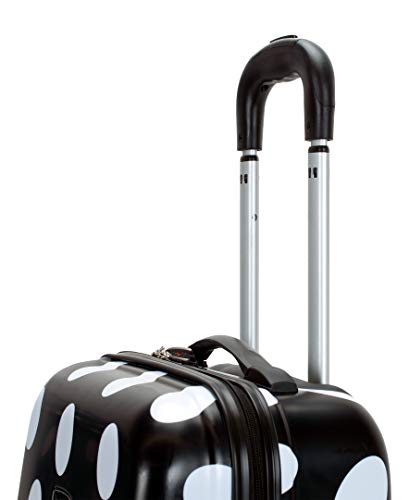 Rockland Laguna Beach Hardside3 Piece Spinner Wheel Luggage Set, (22"/24"/28"), Black Dot - color: Black Dot, size: 3 Piece (28"/24"/20")