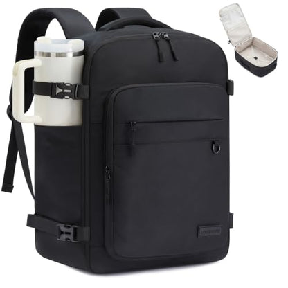 LOVEVOOK 50L Travel Backpack for Women Men, Large Travel Carry on Backpack - color: Black, size: 50L