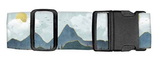 Luggage Straps for Suitcases Travel Belt Accessories, Cute Suitcase Strap, Adjustable Luggage Belt Strap, Heavy Duty with Quick-Release Buckle Luggage Strap Cute Drawing Mountain - color: Cute Drawing Mountain