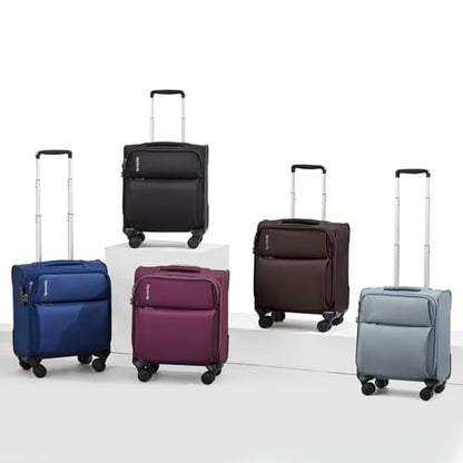 Hanke Underseat Carry On Luggage with Wheels, Small Suitcase, Rolling Bag - color: Coffee, size: 16 Inch Underseat