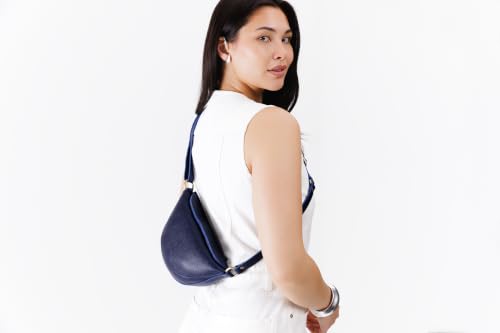 Portland Leather Goods Koala Sling Bag - Adjustable Full-Grain Leather - color: Cobalt, size: Medium