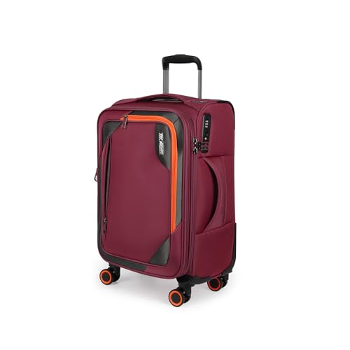 22 inch Carry on Luggage,Softside Suitcase Expandable 20% - color: Burgundy, size: Carry-On 22-Inch