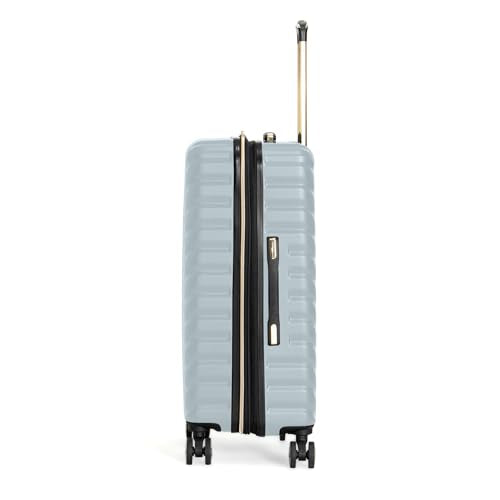 Kenneth Cole REACTION Madison Square Lightweight Hardside Chevron Expandable Spinner Luggage, Slate, 24-Inch Checked - color: Slate, size: 24-Inch Checked