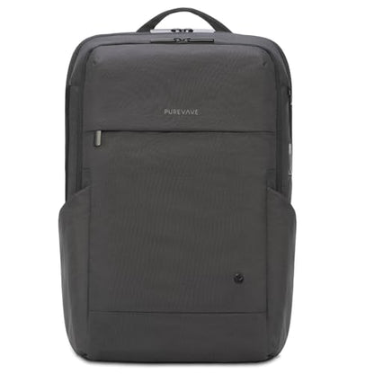 PUREVAVE Laptop Backpack 27L Water Resistant USB Port Travel Work Black - color: Sable Black