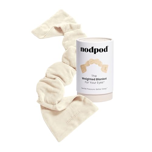 nodpod Patented Gentle Pressure Sleep Mask, Weighted Eye Mask - color: Bone Cotton