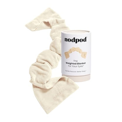 nodpod Patented Gentle Pressure Sleep Mask, Weighted Eye Mask - color: Bone Cotton