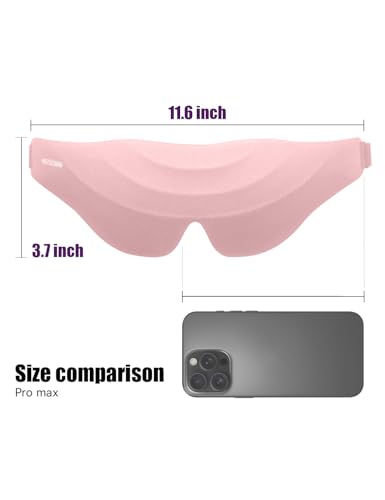 Sleep Eye Mask for Men Women, EVA BELLE Light Blocking Sleeping Mask for Side Sleeper, 3D Contoured Cup Night Blindfold, Lash Extensions 3D Sleeping Mask with Adjustable Strap for Travel, Night & Nap - color: 02-pink