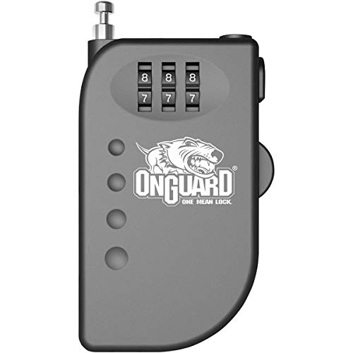 OnGuard Terrier Roller Cable Combination Lock – 90 cm (2.92 ft) × 2 mm (0.08 in) Retractable Steel Cable Lock with 3-Digit Resettable Combo for Helmets, Bags & Travel Gear