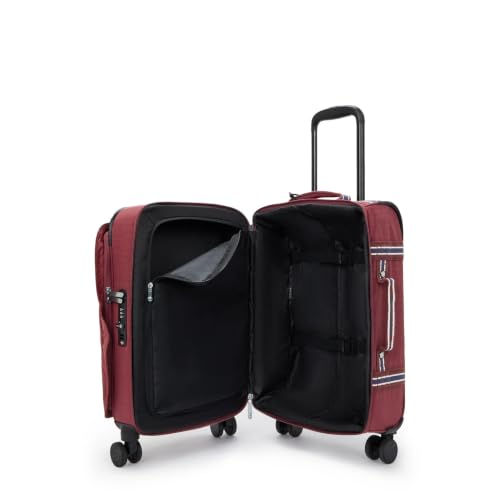 Kipling Women's Spontaneous Small Softside Spinner Wheel Luggage, Integrated TSA Accepted Lock - color: Lounge Wine