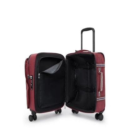 Kipling Women's Spontaneous Small Softside Spinner Wheel Luggage, Integrated TSA Accepted Lock - color: Lounge Wine