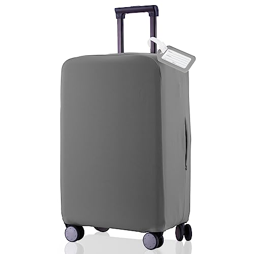Travel Luggage Cover - Scratch-Resistant Fit 19-31 Inch Suitcase Protector (Slate Gray, L(26-27 inch)) - color: Slate Gray, size: 26-27 inch