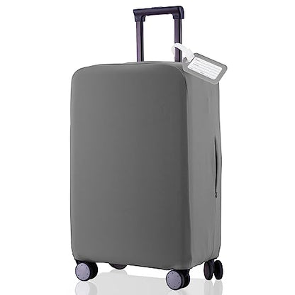 Travel Luggage Cover - Scratch-Resistant Fit 19-31 Inch Suitcase Protector (Slate Gray, L(26-27 inch)) - color: Slate Gray, size: 26-27 inch