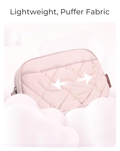 BAGSMART Puffy Fanny Packs for Women Belt Bag with Adjustable Strap - color: Pink