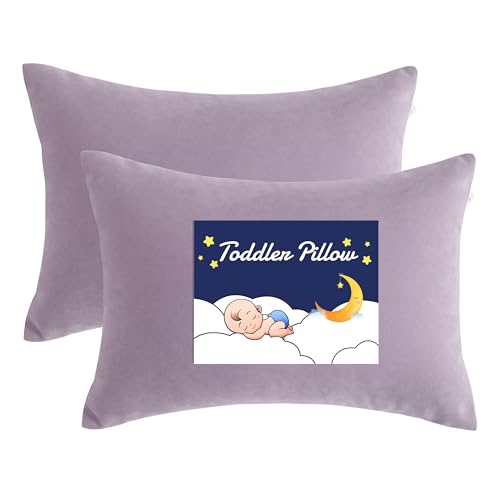 NTBAY Toddler Pillows, Set of 2, 13"x18", Lavender - color: Lavender, size: 13"x18"