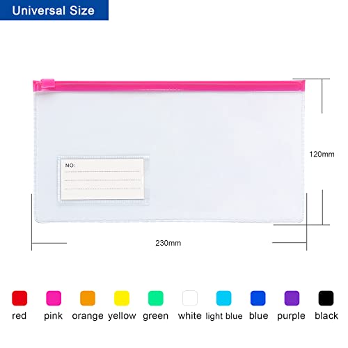 Tamaki 10 Pack Zipper Plastic Envelopes, Small Pencil Pounch, 9 x 4.7 Inch - size: A6