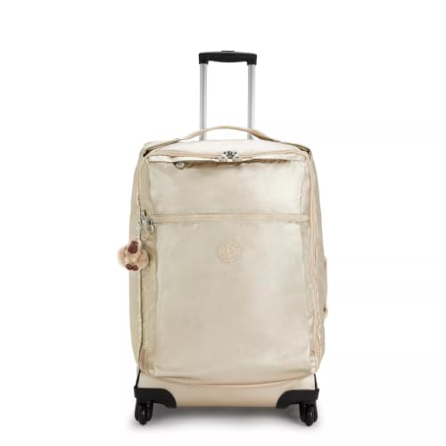 Kipling Women's Darcey Medium 26-Inch Softside Checked Rolling Luggage, 360 Degree Spinning Wheels - color: Starry Gold Metallic, size: Checked-Medium 26-Inch
