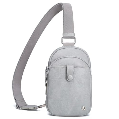 INICAT Small Anti Theft Crossbody Bag for Women,Sling Purse - color: Gray White Antitheft, size: Small