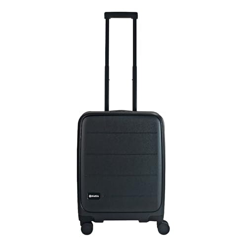 MiaMily Ride-On Carry-On Luggage with Built-In Seat for Adults & Kids, Front Opening Hard Shell Suitcase, TSA Lock, 360° Spinner Wheels, Waterproof Pockets, Lightweight 43L Carry-On, Midnight Black - color: Midnight Black