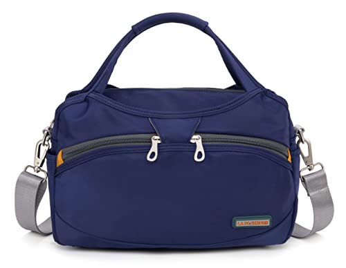 Waterproof Nylon Crossbody Bags for Women Multi-Pocket Shoulder Bag Travel Purse and Handbag - color: Azure