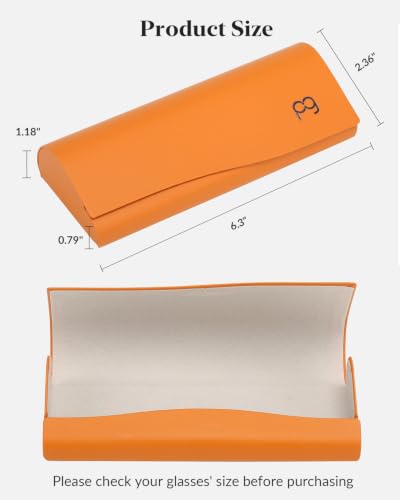 Payne Glasses Slim Glasses Case, Reading Glasses Case - color: Orange - 1 Pack