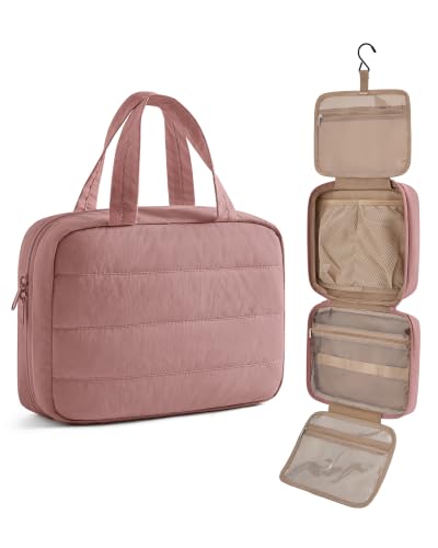 LIGHT FLIGHT Travel Toiletry Bag - Hanging Makeup Organizer for Women & Men - color: Nude Pink